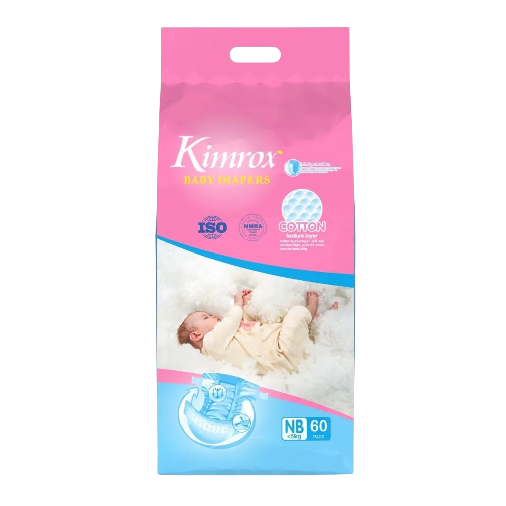 Baby Tape Diapers 60pcs New – Born (Up to 5 Kg)