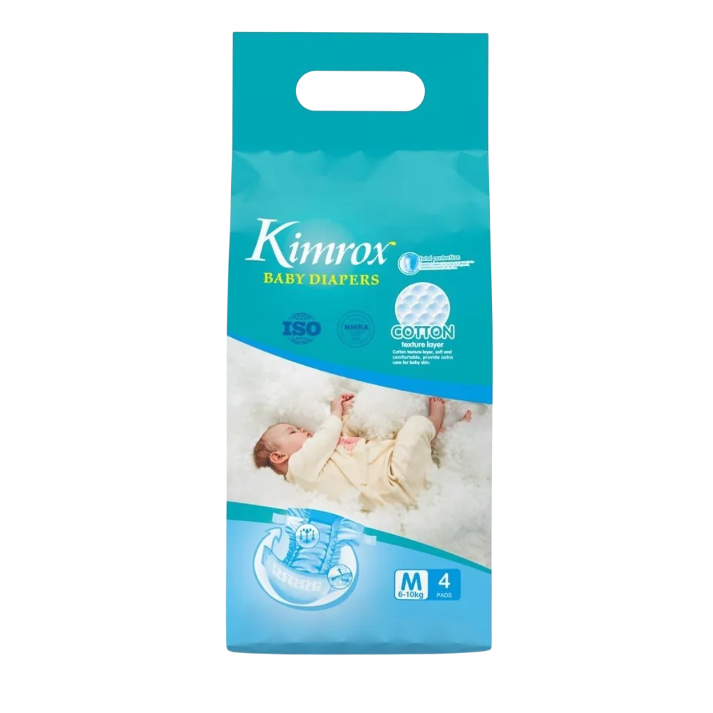Baby Tape Diapers 4pcs Medium (6 Kg-10 Kg)